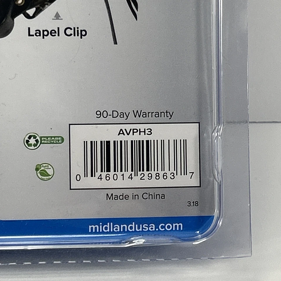 NEW Midland AVPH3 Surveillance Headset FRS GMRS Two-Way Radio Mic Orig Equipment - Image 3 of 3