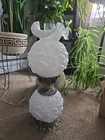 VINTAGE FENTON WHITE POPPY GONE WITH THE WIND LAMP 22 3/4" Tall