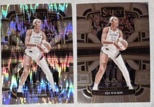 A'JA WILSON PRIZM SILVER SHIMMER 2024 Select WNBA Concourse #86 & Base ACES