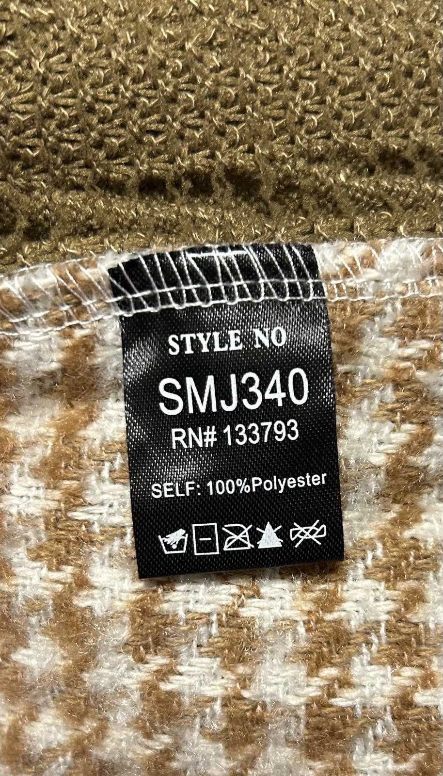 POL Pieced Patchwork Houndstooth Shacket Mocha Mu… - image 9