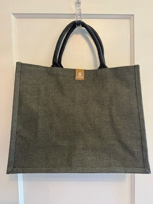 Emirates First Class Gray Jute Tote Bag   16''x13''x5'' use for shopping or travel
