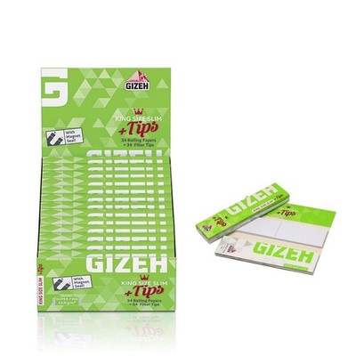 Cartine GIZEH Super Fine Lunghe King Size Slim + Filtri Carta 26 Originale