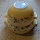 Vintage PYREX Shenandoah Yellow Cinderella Mixing Bowls 443/442