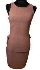 Shein Women’s Sleeveless Sparkly Bodycon Dress Size M Rose Gold Shimmer Party Cl