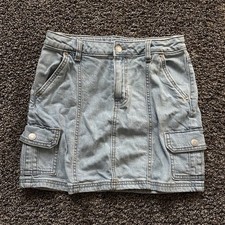Cat  Jack Girls Cargo Denim Skirt Stretch Adjustable Waist, Size L 10/12 