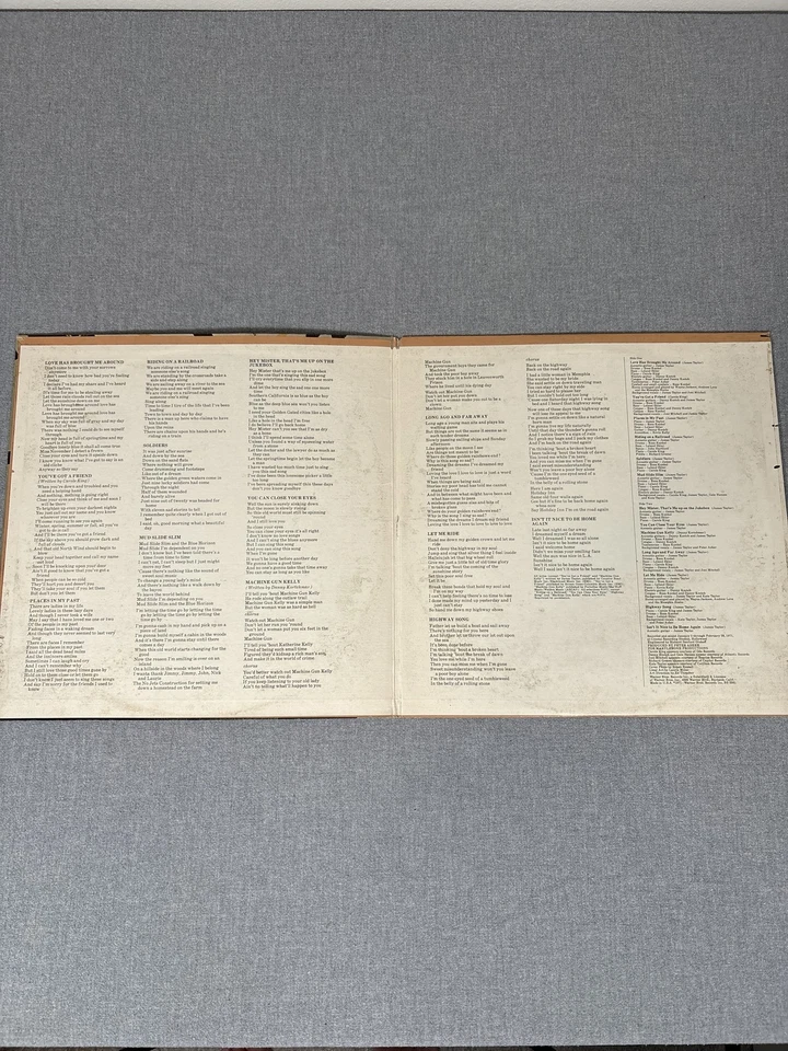 Signed James Taylor Mud Slide Slim LP Vinyl Record 1971 WB BS 2561 Autographed Foto 3 de 4