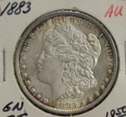 1883 US Morgan Silver Dollar $1 AU+ Details (Cleaned, Retoned)