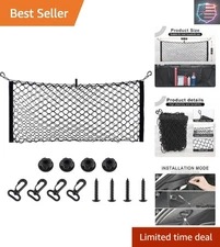 11.8x31.5 Inch Elastic Cargo Net - Secure Storage for Cars, SUVs, and Trucks