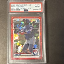 2020 Bowman Chrome Sapphire Edition Red 14/15 Sherten Apostel PSA 10 