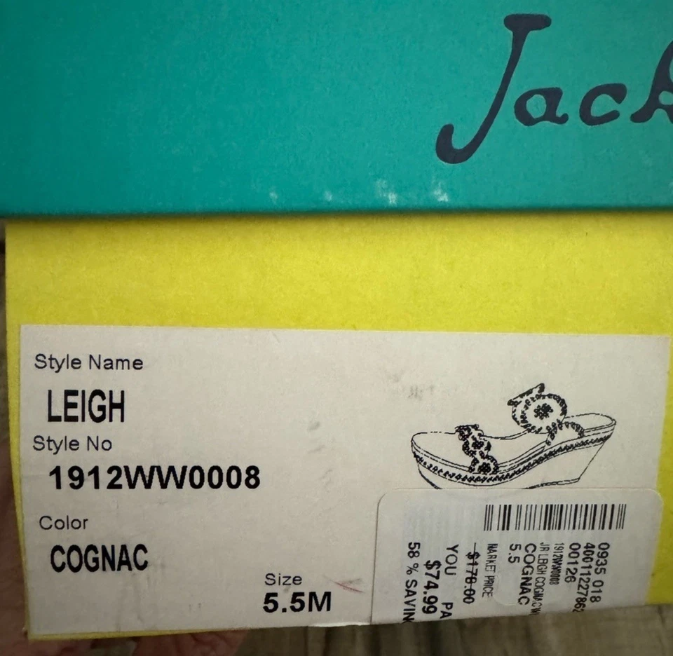 Nuevas cuñas de cuero Jack Rogers Leigh con caja talla 5,5 Foto 4 de 4