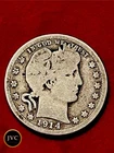 1914-D Barber Quarter Denver Mint 90% Silver Collector Coin VG/F JC285