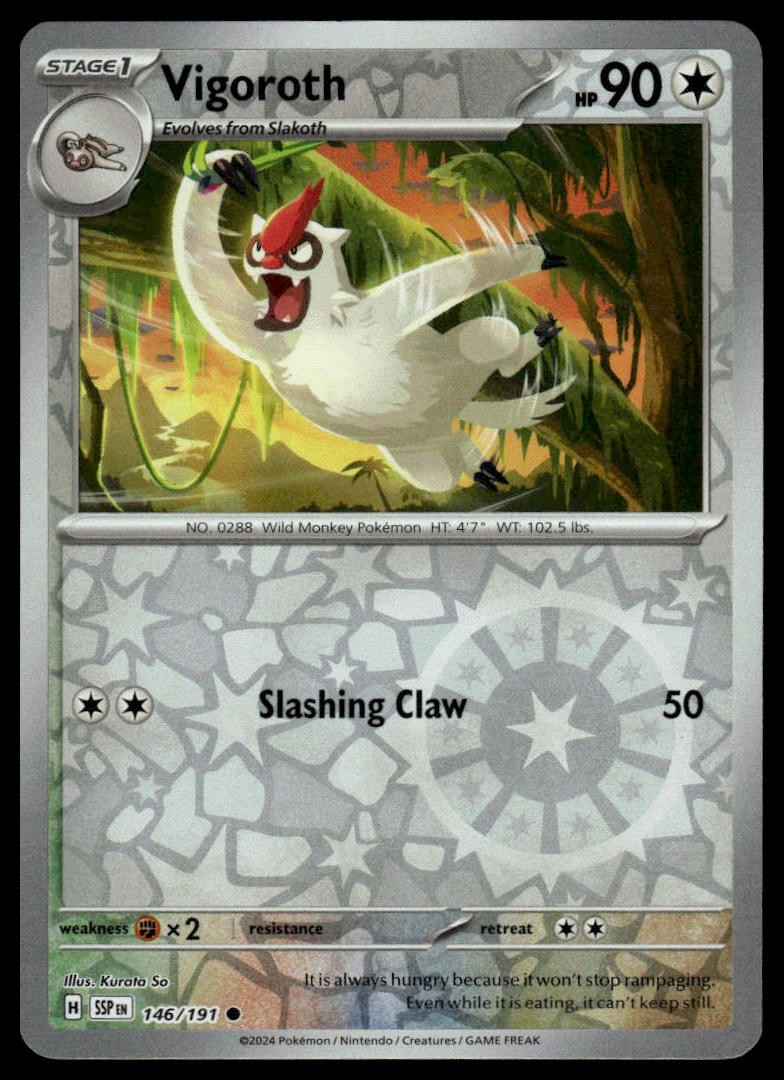 Vigoroth SV08: Surging Sparks #146/191 Reverse Holo NM