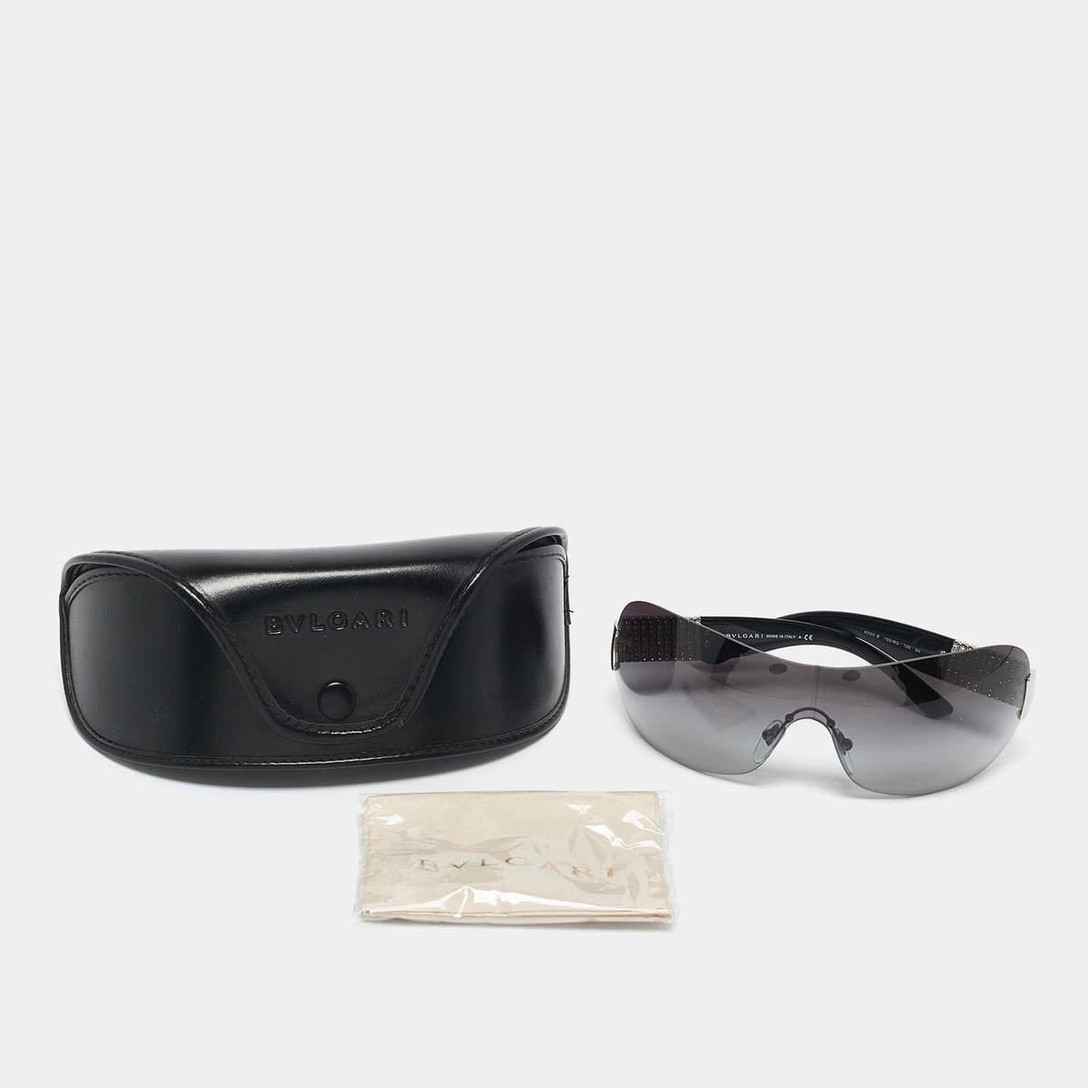 Bvlgari Black Gradient 6030B Crystals Shield Sunglasses | eBay