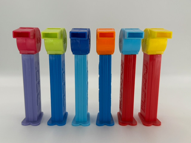 PEZ Coach Whistles Complete Dispenser Set – 6 Color Variants – Retired 2006 thumbnail 2