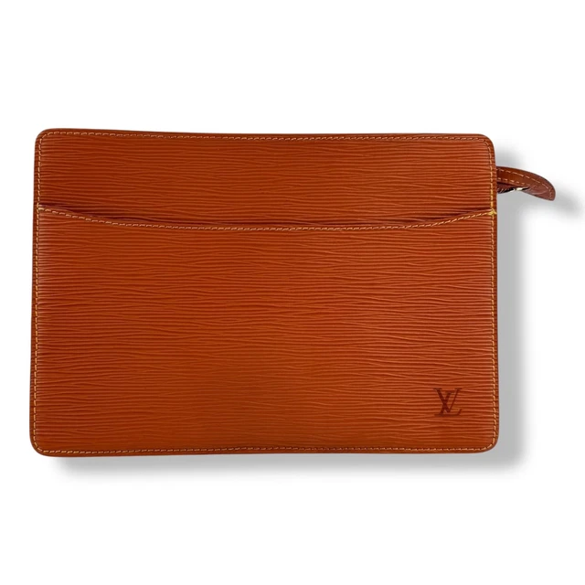 Louis Vuitton Homme Epi Leather Orange Clutch Pouch