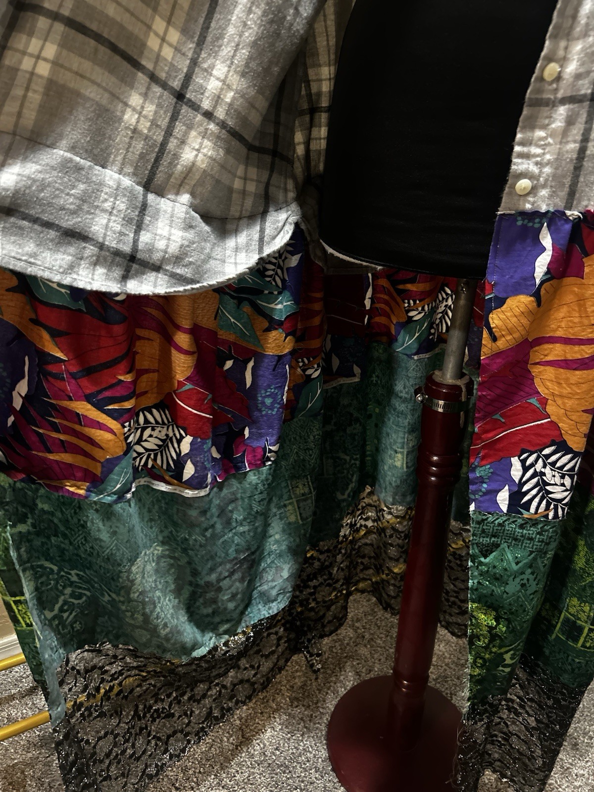 Upcycled Old Navy Flannel Button Patchwork Top Bo… - image 8