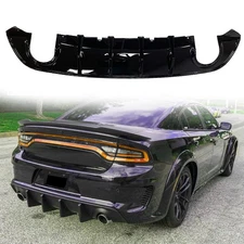 For 2015-2023 Dodge Charger SRT Rear Diffuser Bumper Lip Splitter Gloss Black PP
