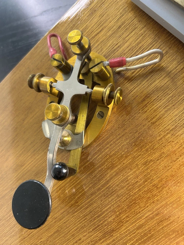 Vintage J.H. Bunnell & Co Telegraph Key & Sounder Set on Wood Board Morse code - Image 2 of 4