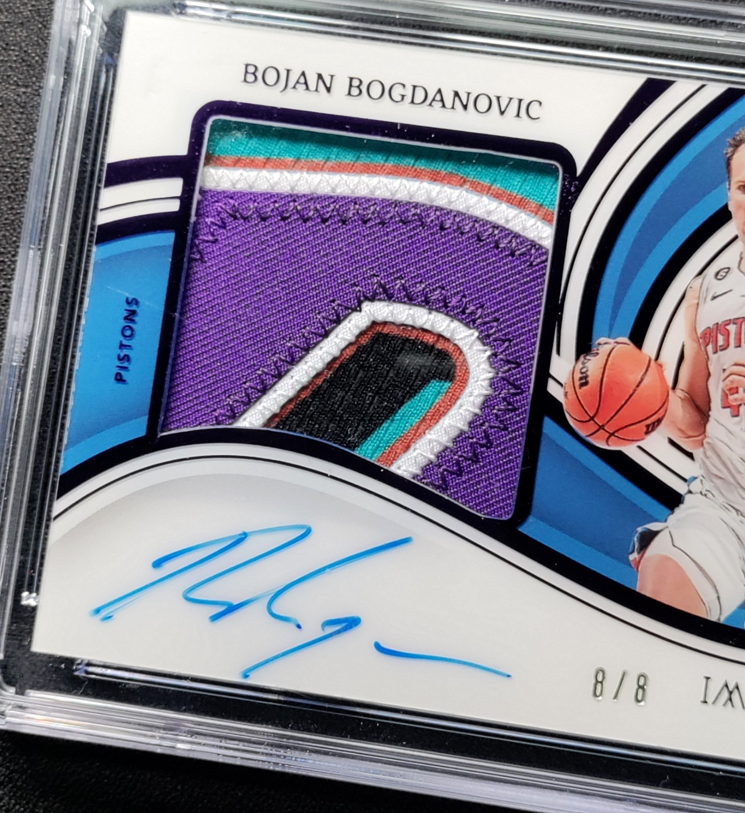 /8 Bojan Bogdanovic Auto Patch FOTL 2022-23 Immaculate Premium Autograph CGC 9 view 2