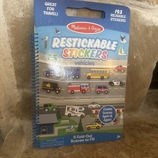 Melissa Doug Restickable Stickers Vehicles Kids Travel Activity Craft Art Kit