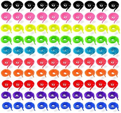 RWHXRWY 100 Pieces Magic Worms Party Supplies 10 Colors Wiggly Worms On Strin...