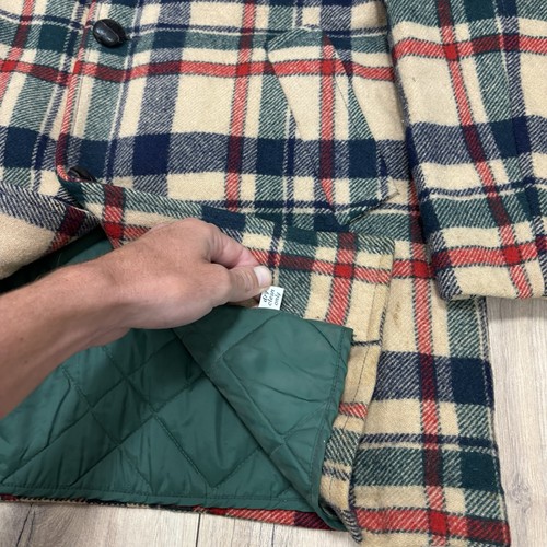 Vintage Pendleton Coat Mens Sz XL Plaid Wool Collar Quilted Lining 60s 70s - Picture 5 of 11