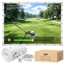 Golf Simulator Impact Screen for Home  Garage 9.8 ft  8.5 ft, White