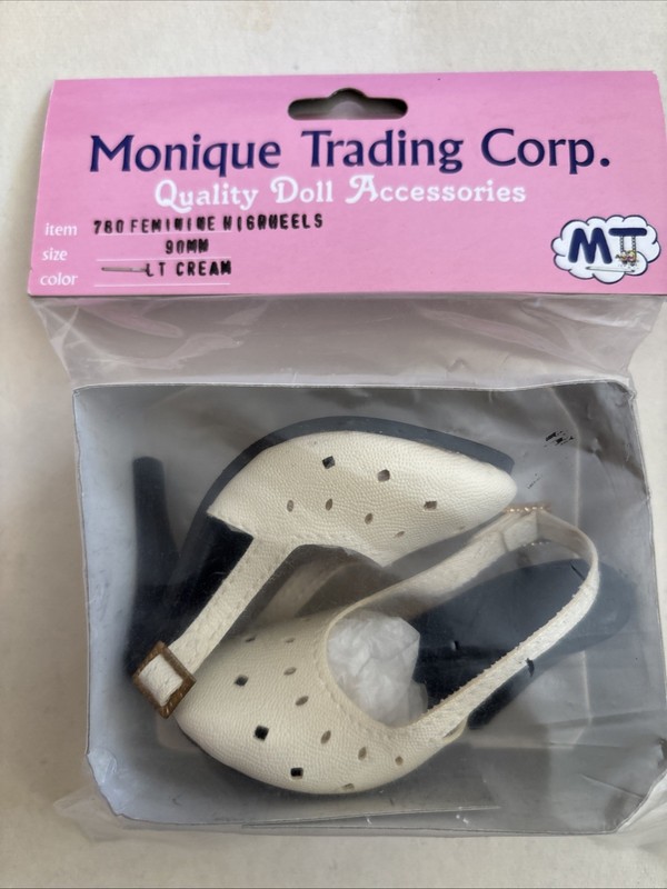 Feminine High Heels - Doll Shoes by Monique Size 90 MM Color Light Cream #780