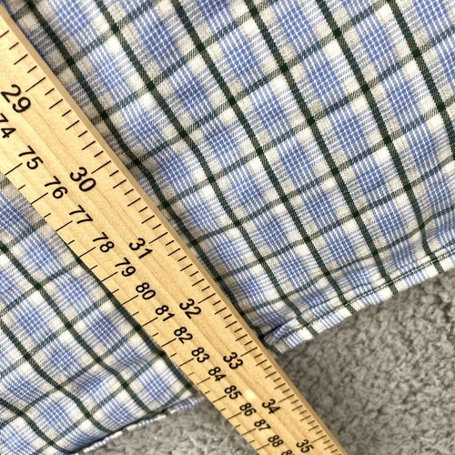 Camisa Peter Millar Para Hombres 2XL Azul A Cuadros Manga Larga Abotonada Algodón Preppy Trabajo - Imagen 6 de 8