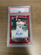 2025 Bowman Draft #BDC-23 Riley Quick Chrome Red Sapphire /5 PSA 9 AUTO 10