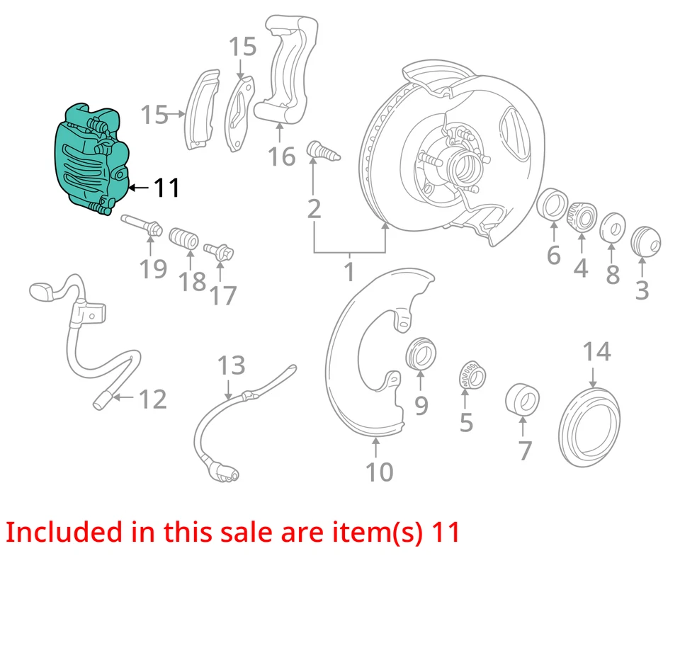 1999-2001 Ford Explorer Front Driver Left Brake Caliper V752I - Image 2 of 3