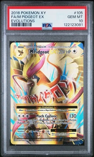 2016 POKEMON XY EVOLUTIONS #105 FULL ART/M PIDGEOT EX PSA 10