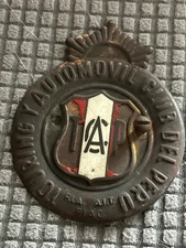 VINTAGE ENAMEL AUTOMOBILE CAR CLUB GRILLE BADGE TOURING AUTOMOVIL CLUB PERU TACP
