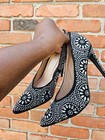 Lauren Lorraine Black Rhinestone Embellished Pointed-Toe Stiletto Pumps 7.5 — photo 3