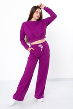 omen  s Relaxed Fit Two-Piece Set   Cropped Pullover  Wide-Leg Pants with Dra...