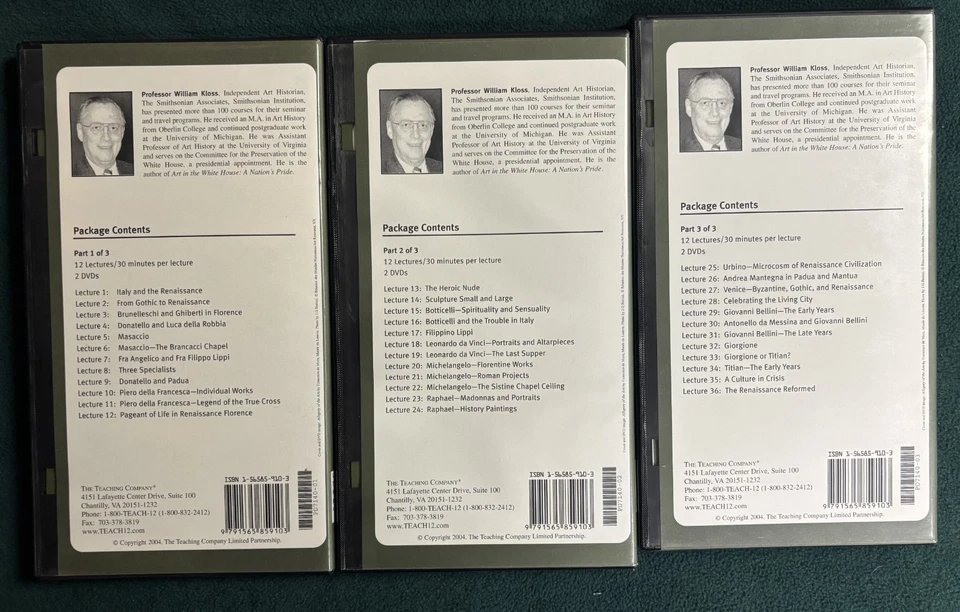 The Great Courses Great Artists of the Italian Renaissance 3 vol DVD Set - Image 2 of 3