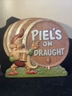 VERY RARE Vintage 1950's PIELS ON DRAUGHT Composition Beer Elf & Barrel Sign