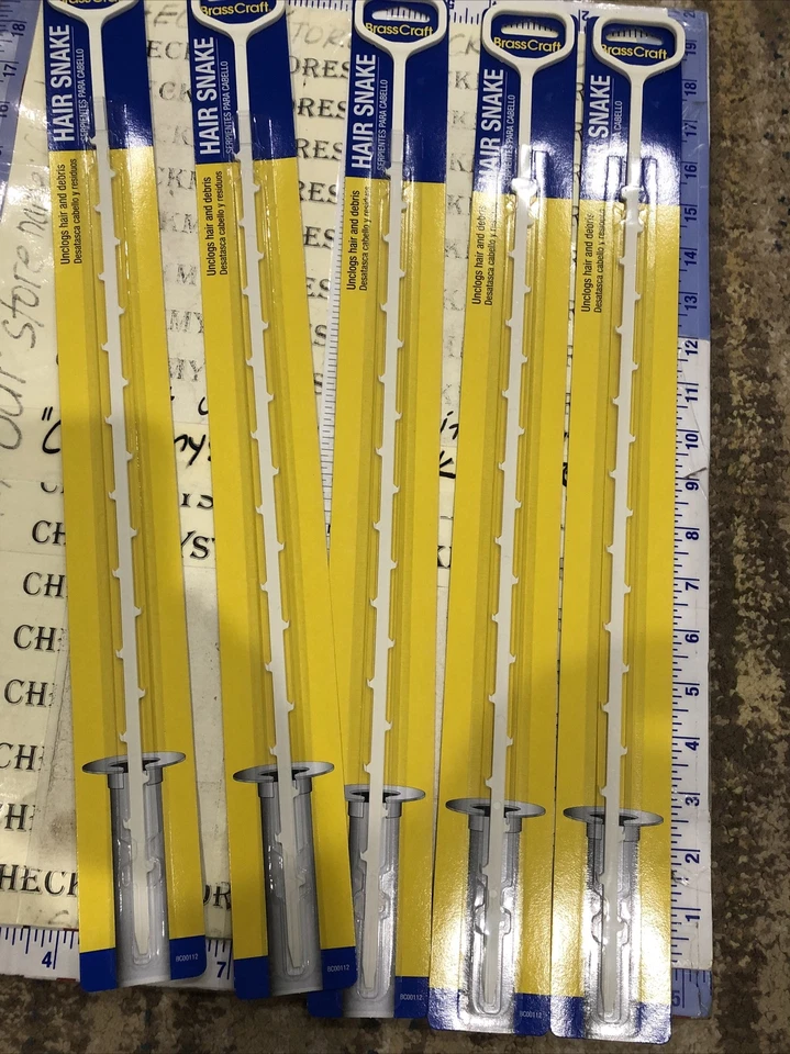 5X 20" Fregadero Ducha Drenaje Plomería Plástico Pelo Serpiente Desbloqueo Cable Herramienta Barrena Foto 2 de 4