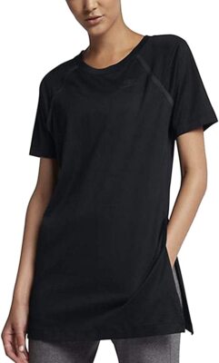 Nike Women's Sportswear Bonded Half-Sleeve Top Black 867689-010 | eBay