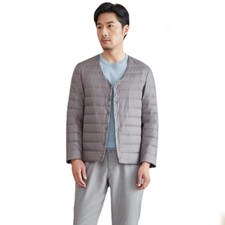 Men Down Waistcoat Puffer Vest V Neck Thin Casual Top Plus Size Winter Fashion