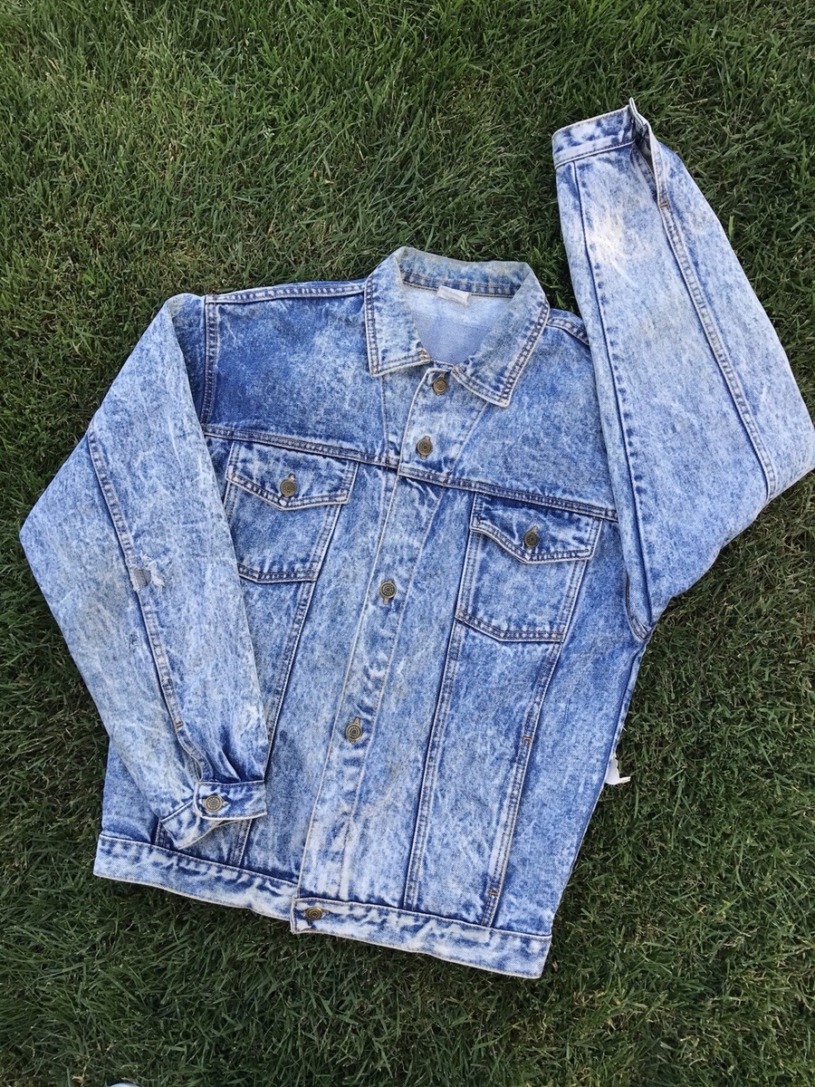 Vtg 90s 80s Barney Toys R Us The Flinstones Acid Wash Denim Jacket