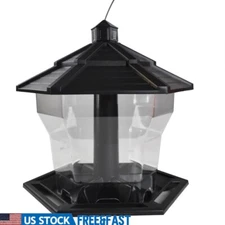 Black Recycled Plastic Wild Bird Feeder Extra Large Squirrel Proof Twist Lock US