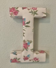 Fabric Covered Wall Letter - Pink Floral- Letter I
