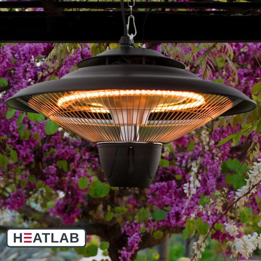 Electric Hanging Patio Heater Black Infrared Halogen Heating Heatlab 1.5kW  IP34 | eBay