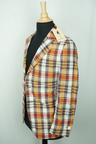 Rowing Blazers Indian Madras Multicolor Plaid Sport Coat Jacket Sz 36S - Picture 3 of 9