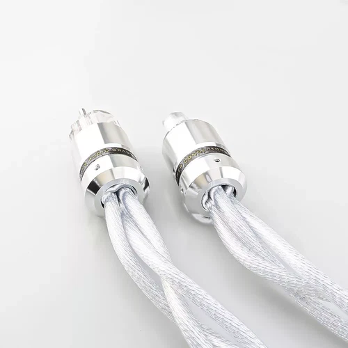 HIFI US AU EU Schuko AC Power Cable 8N Pure Copper Silver Plated OCC Supply - Picture 8 of 10
