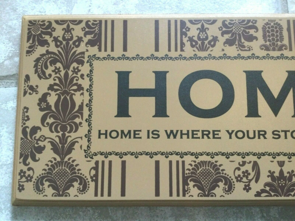Letrero artesanal HOME "Home Is Where Your Story Begins" diseño Danielson de EE. UU. Foto 2 de 4