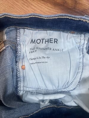 MOTHER Jeans button fly skinny 26” The Stunner Ankle Fray