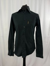 Mens Armani Jeans Comfort fit long sleeve black shirt cotton med 38 in slim