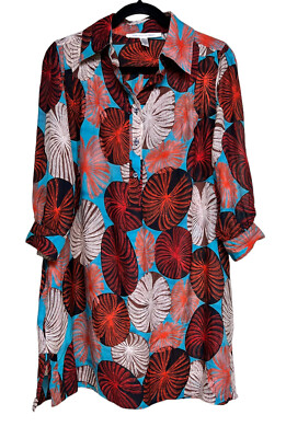 Diane Von Furstenberg Silk-Blend Botanical Dress/ Swim Suit Cover  